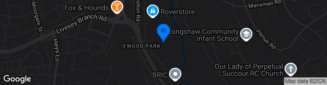 Map showing Ewood Park