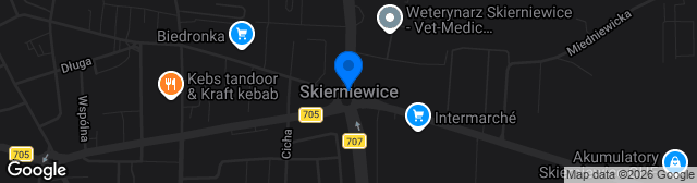 Map showing Stadion Miejski w Skierniewicach