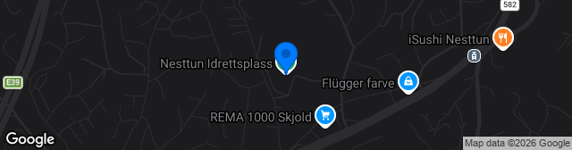 Map showing Nesttun Kunstgress