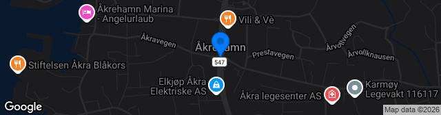 Map showing Åkra kunstgress