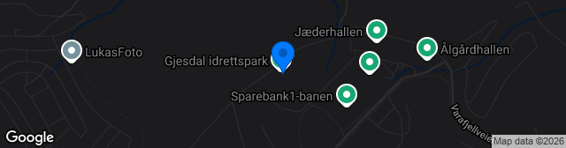 Map showing Nye Ålgård Stadion