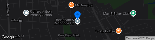 Map showing Chigwell Construction Stadium