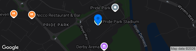 Map showing Pride Park Stadium