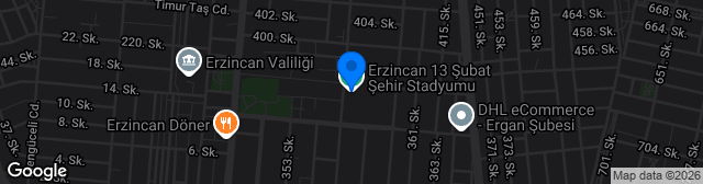 Map showing 13 Şubat Şehir Stadyumu
