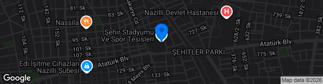 Map showing Nazıllı İlçe Stadyumu