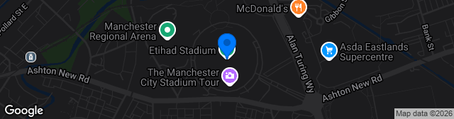 Map showing Etihad Stadium