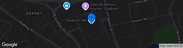 Map showing Stadium MK