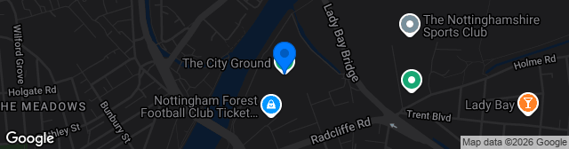 Map showing The City Ground