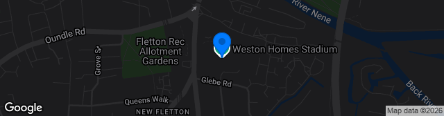 Map showing Weston Homes Stadium