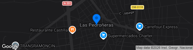 Map showing Estadio Municipal de Las Pedroñeras
