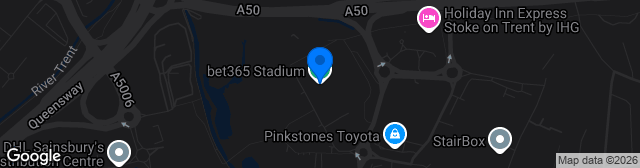 Map showing bet365 Stadium