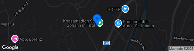 Map showing Koasastadion St. Johann