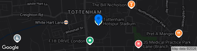 Map showing Tottenham Hotspur Stadium