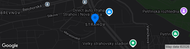 Map showing TC Strahov (hřiště č. 1)