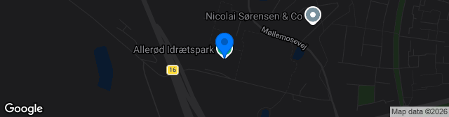Map showing Allerød Idrætspark