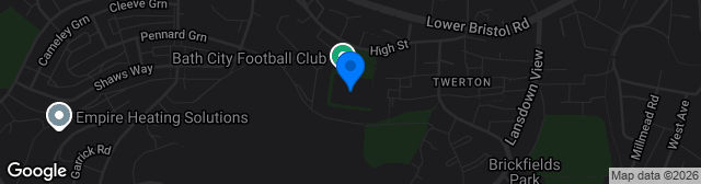 Map showing Twerton Park Stadium