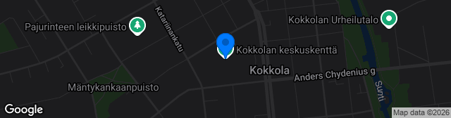 Map showing Kokkolan Keskuskenttä