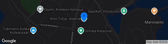 Map showing Arto Tolsa Areena