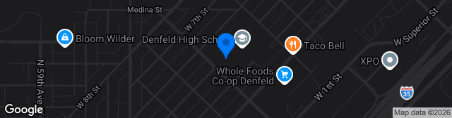 Map showing Denfeld High School Stadium