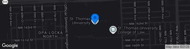 Map showing Saint Thomas University