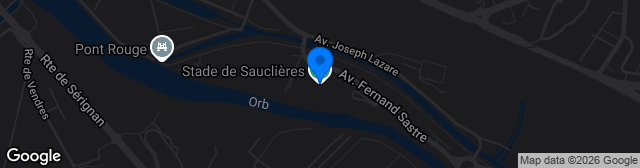 Map showing Stade de Sauclières