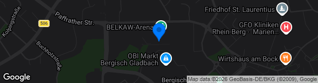 Map showing BELKAW-Arena