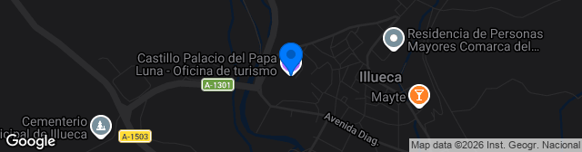 Map showing Estadio Papa Luna
