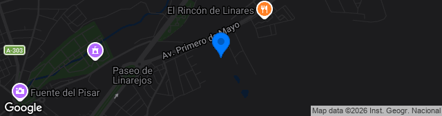 Map showing Estadio Municipal de Linarejos