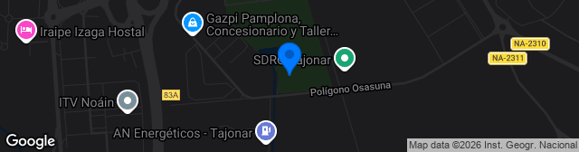 Map showing Instalaciones Deportivas de Tajonar