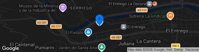 Map showing Estadio Nuevo Nalón