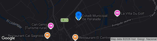 Map showing Estadio Municipal de Peralada