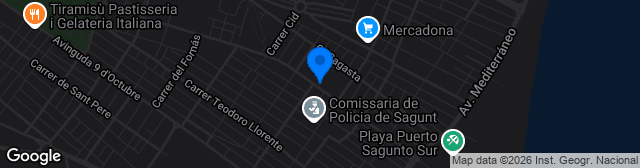 Map showing Estadio El Fornás