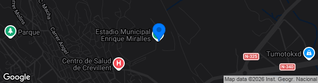 Map showing Estadio Enrique Miralles