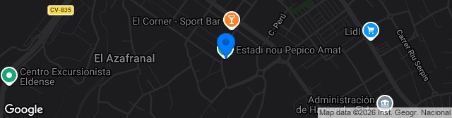 Map showing Estadio Municipal Nuevo Pepico Amat