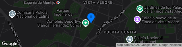 Map showing Estadio La Mina de Carabanchel