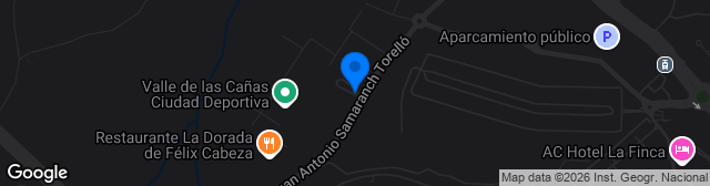 Map showing Estadio Valle de las Cañas