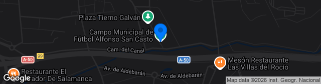Map showing Estadio Municipal Alfonso San Casto