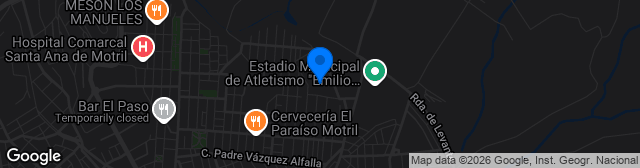 Map showing Estadio Escribano Castilla