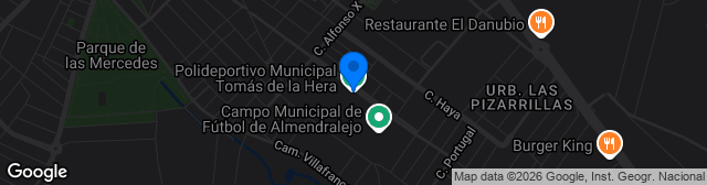 Map showing Polideportivo Municipal Tomás de la Hera