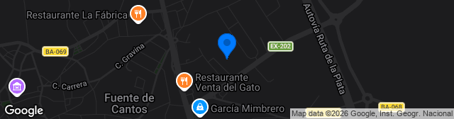 Map showing Estadio Municipal Francisco De Zurbarán