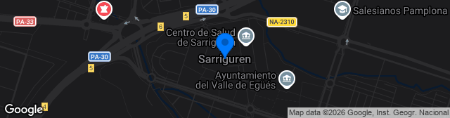 Map showing Estadio Sarriguren