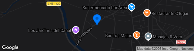Map showing Estadio Virgen de la Corona