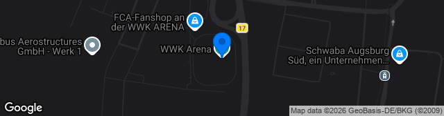 Map showing WWK Arena