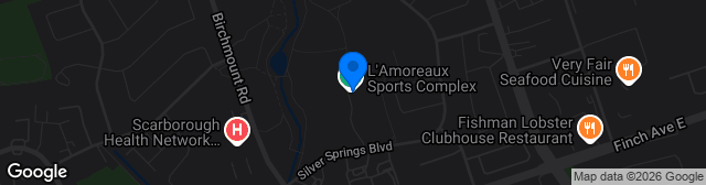 Map showing L'Amoreaux Sports Complex