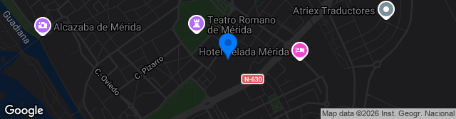 Map showing Estadio Romano