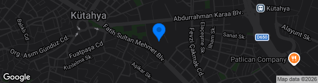 Map showing Kütahya Dumlupınar Stadyumu