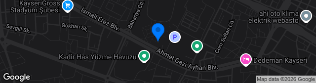 Map showing Kayseri Atatürk Spor Kompleksi Yan Açık Saha