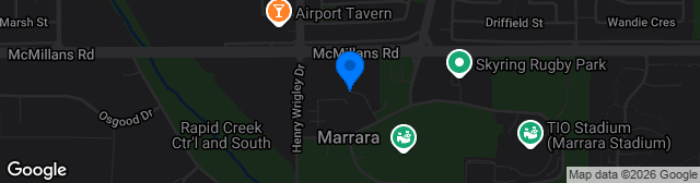 Map showing Darwin Football Stadium