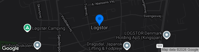 Map showing Løgstør Stadion