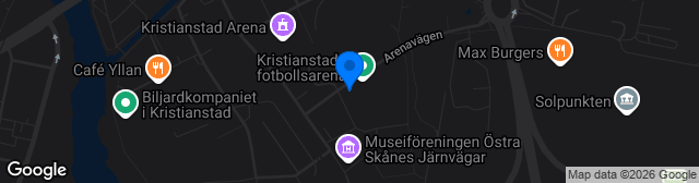 Map showing Kristianstads Fotbollsarena